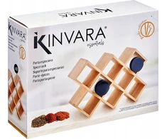 Kinvara Stojak na przyprawy BAMBOO na 10 słoiczków, 7,5 x 24,5 x 17 cm