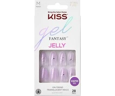 KISS Dirbtiniai nagai su klijais Gel Fantasy Jelly, One Day Jelly, Violetinė, Vidutinis migdolas