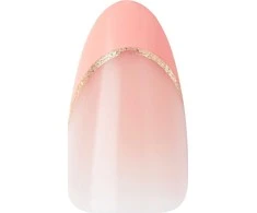 Rožinė KISS Dirbtiniai nagai su klijais Voguish Fantasy French, Rožinė French Tips, Medium, Migdolų forma
