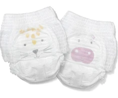 Kit and Kin Kit and Kin, vystyklų kelnės 6 XL (12-17kg), ežiukas/meškėnas, 18 vnt.