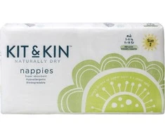 Kit And Kin Biologiškai suyrančios kūdikių sauskelnės, 2 dydis, 5 –8kg, 40 vnt.
