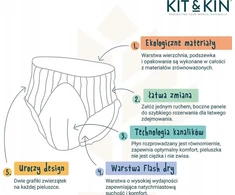 „Kit and Kin“, sauskelnės, 8 vnt. (2 metų ir vyresniems vaikams) / varlės/lamos dėmėmis, 14 vnt.