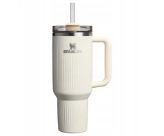 Stanley Termosinis puodelis su šiaudeliu „The Quencher H2.0 Fluted Tumbler“ 1,18 l blizgios kreminės spalvos