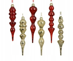 Nežinomas Kalėdinės eglutės žaisliukas Decoris Antique. auksinis/raudonas. 18 cm