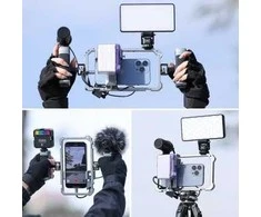 Fotoaparato Priedas - Ulanzi Universalus išmaniojo telefono metalinis rėmas su reguliuojamomis rankenomis ir 16 tvirtinimo taškų