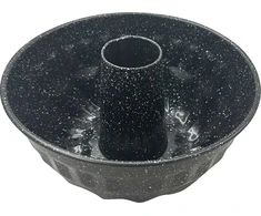 Forma, metalinė, apvali su skylute, nelimpanti danga, juoda, 22 cm skersmens, Klausberg, kb-7839