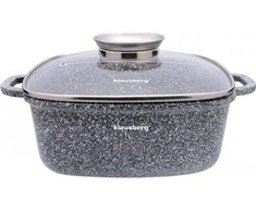 Puodas Aliuminio puodas, pilkas marmuras, 22x22cm, 3,7l, Klausberg