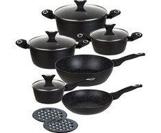 Rinkinys 12 dalių virtuvės reikmenų rinkinys, aliuminis, juodas, Klausberg