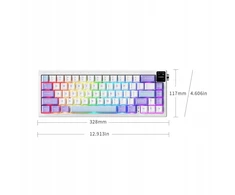 Klaviatūra Ajazz Mechaninis žaidimų valdiklis AK650 Dream Weaver Switch - šoninis simbolių gradiento rožinis - 3 modeliai - su RGB ekranu