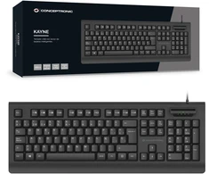 Klaviatūra Conceptronic Klaviatūra su USB jungtimi + Smart Skaitytuvas kart identyfikacyjnych išdėstymas ES juoda (KAYNE01ES)