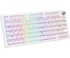 Klaviatūra žaidimams Genesis Thor 404 75% GenX Stratos Silent su laidu mechaninė su pašvietimu cicha balta