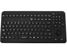 Klaviatūra Gett GETT InduProof Advanced Silikonowa klaviatūra IP68 neperšlampamas można dezynfekować 104 Tasten VESA USB colour: juodas išdėstymas: DE