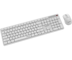 Klaviatūra Gembird KBS-WMS-01-W Silent key Pro Business wireless desktop set, baltas, US išdėstymas