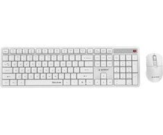 Klaviatūra Gembird KBS-WMS-01-W Silent key Pro Business wireless desktop set, baltas, US išdėstymas