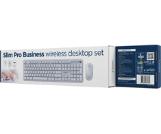 Klaviatūra Gembird KBS-WPS-01 Slim Pro Business wireless desktop set, baltas, RU išdėstymas