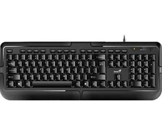 Klaviatūra ir pelė Genius KB- 118, JAV klaviatūra, klasikinis, vandeniui atsparus vielos tipas (USB), juoda