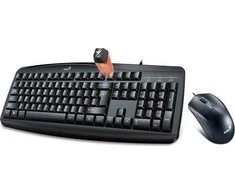 Klaviatūra ir pelė Genius Smart KM-200, klaviatūra su laidine optine pele, JAV, klasikA, laidinė (USB), juoda
