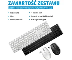 Klaviatūra ir pelė HP 650 - Klaviatūra ir pelė - belaidė - Deutsch - Juodas - fur Nešiojamas kompiuteris 15-dw1025nk, Pavilion Plus Nešiojamas kompiuteris 14-eh0660nd