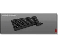 Lenovo | 160 Combo | Klaviatūra | su laidu | su pele | US | Juodas