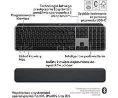 Klaviatūra „Logitech MX Keys S Combo“, skirtas „Mac Graphite“.