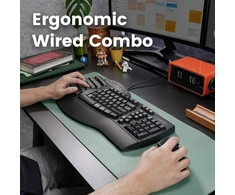 Klaviatūra ir pelė Perixx PERIDUO-512 DE Rinkinys Klaviatūra su pele su laidu ergonomiczny