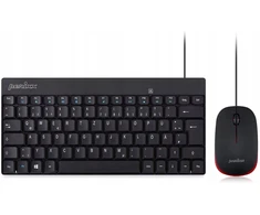 Klaviatūra ir pelė Perixx Perixx PERIDUO-212 DE, mini USB klaviatūra and pelė set, juodas