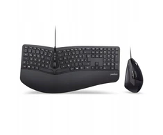 Klaviatūra ir pelė Perixx Perixx PERIDUO-505B, DE, su laidu USB ergonomic split klaviatūra and vertical pelė combo, juodas