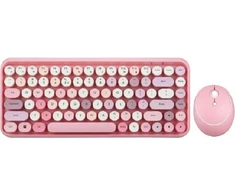 Klaviatūra ir pelė Perixx Perixx PERIDUO-713 DE, Mini Klaviatūros ir pelės rinkinys, Retro Vintage Design, pink