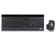 Klaviatūra ir pelė Rapoo RAPOO komplektas Klaviatūra ir pelė 9900M multi-mode bezdrátowy ultra-slim CZ/SK juoda