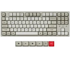 Klaviatūra žaidimams Keychron C1PX Keychron Super Raudona su laidu mechaninė su pašvietimu balta ir-pilka