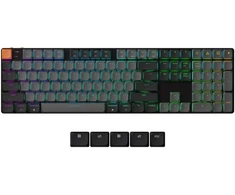 Klaviatūra žaidimams Keychron K5X Keychron Low-Profile 2.0 Banana belaidė mechaninė su pašvietimu juoda-pilka