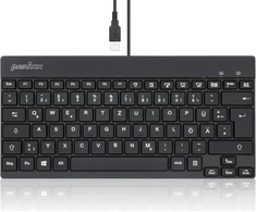 Klaviatūra „Klaviatūra Perixx Perixx PERIBOARD-326 DE“, apšviesta USB klaviatūra, laidinė, juoda