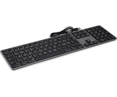 Klaviatūra LMP didelio šrifto USB klaviatūra 110 klavišų laidinė USB klaviatūra su 2x USB ir aliuminio viršutiniu dangteliu - prancūziška AZERTY - pilka erdvė