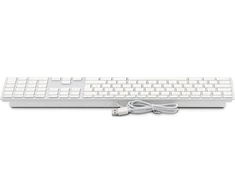 Klaviatūra LMP didelio šrifto USB klaviatūra 110 klavišų laidinė USB klaviatūra su 2x USB ir aliuminio viršutiniu dangteliu – prancūziškas AZERTY