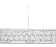Klaviatūra LMP didelio šrifto USB klaviatūra 110 klavišų laidinė USB klaviatūra su 2x USB ir aliuminio viršutiniu dangteliu – prancūziškas AZERTY