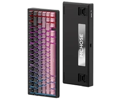 MCHOSE G75 belaidė mechaninė klaviatūra | US | Matcha Latte Switch V2 | 2.4GHz, BT | Juoda-rožinė