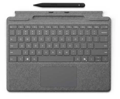 Microsoft Surface Pro 8/9/X 13" dėklas su klaviatūra ir rašikliu, vokiečių k. (QWERTZ) išdėstymas, platinos spalvos