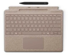 „Microsoft Surface Pro“ klaviatūra su plonu rašikliu – smėlio spalvos