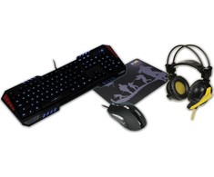 Klaviatūra ir pelė + pelės kilimėlis + ausinės Set membraninė IBOX AURORA IZGSET1 (USB 2.0, (US), juodos spalvos, Optical, 1200 DPI, 1600 DPI,