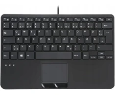 Klaviatūra Perixx PERIBOARD-525 DE B Mini-USB-klaviatūra su touchpadem juoda