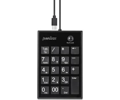 Klaviatūra Perixx PERIPAD-202C, numeric keypad cable jungtys USB-C with 2x USB 2.0 Hub (USB-A)