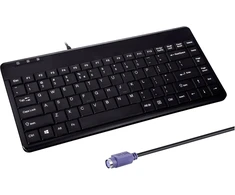 Klaviatūra Perixx Perixx PERIBOARD-409 P, DE, Mini klaviatūra PS/2, juodas