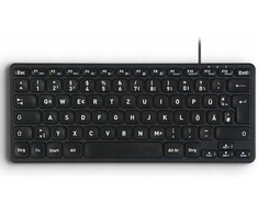 Klaviatūra Perixx Perixx PERIBOARD-416 EN, laidinė, USB mini klaviatūra su 4 šakotuvais, juoda