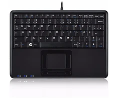 Klaviatūra Perixx Perixx PERIBOARD-510 H PLUS UK, mini USB klaviatūra, touchpad, hub, juodas