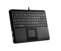 Klaviatūra Perixx Perixx PERIBOARD-510 H PLUS US, mini USB klaviatūra, touchpad, hub, juodas