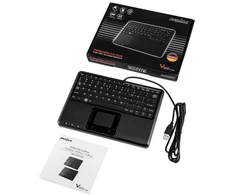 Klaviatūra Perixx Perixx PERIBOARD-510 H PLUS UK, mini USB klaviatūra, touchpad, hub, juodas