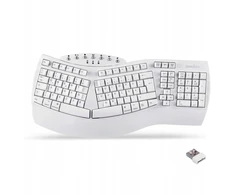 Klaviatūra Perixx Perixx Periboard-612W DE, belaidė ergonominė padalinta klaviatūra, balta