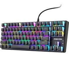 PREYON Mėlyna Blitz Claw TKL laidinė mechaninė klaviatūra (US, Gateron Mėlyna)