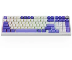Klaviatūra PROOVE Belaidė klaviatūra žaidimams Gaming Slicker Special Edition balta ir-violetinė (Proove)