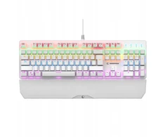 Žaidimų klaviatūra Rampage KB-R86 UMBRA. Balta. USB. RGB Rainbow pašvietimas. mėlyni mygtukai. mechaninė